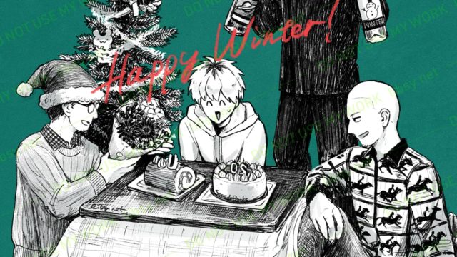 絵：こたつを囲む環-Tamaki-メンバー（小説『シンガロン［DEMO ver.］』登場人物）